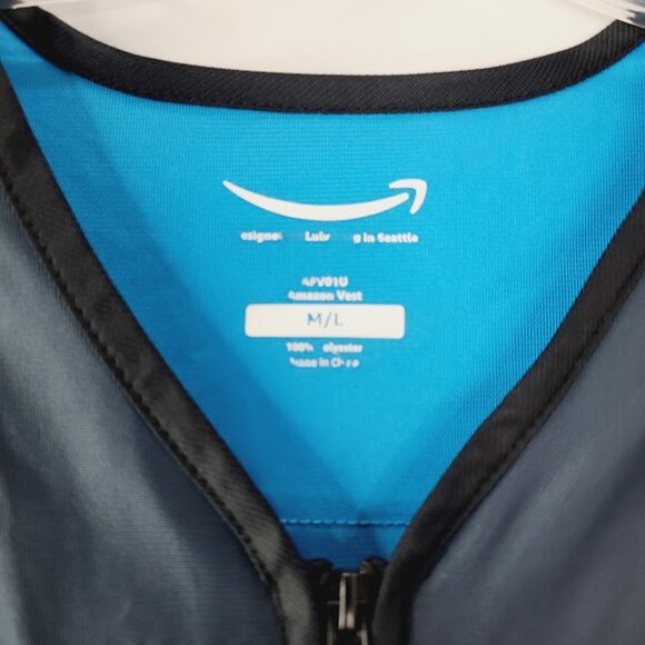 Amazon Men's Blue Black Luly Yang DSP High Visibility Work Vest Size L - Picture 5 of 6